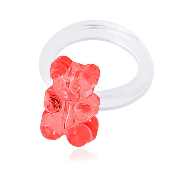 anillo plástico osito gelatina anartxy rojo