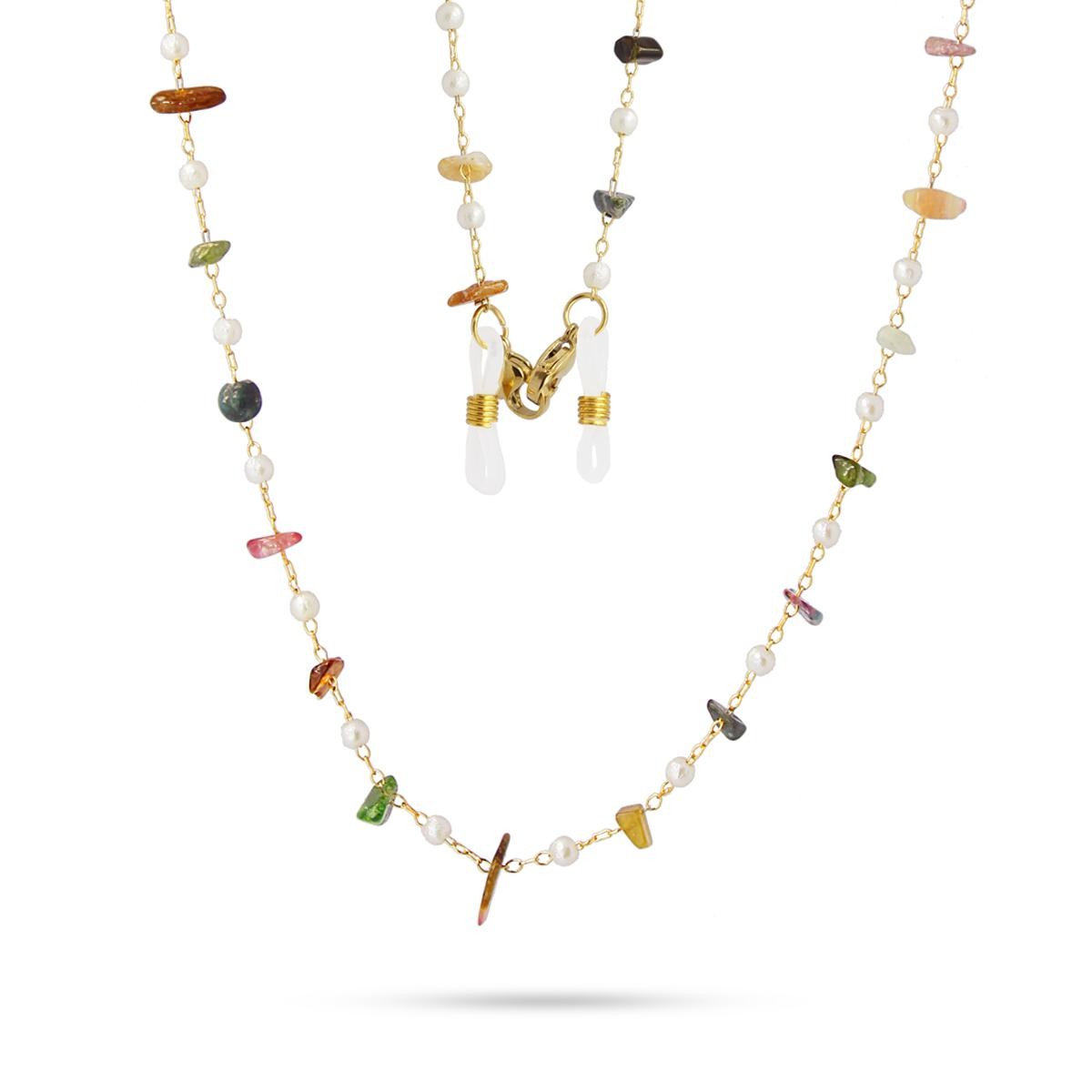 Cadena multifunción piedras y perlas Anartxy