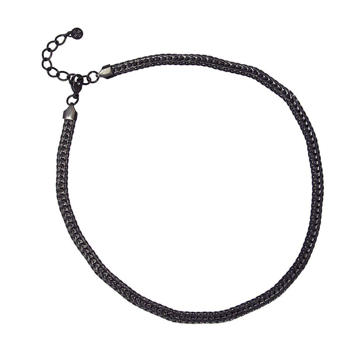 collar acero hombre negro