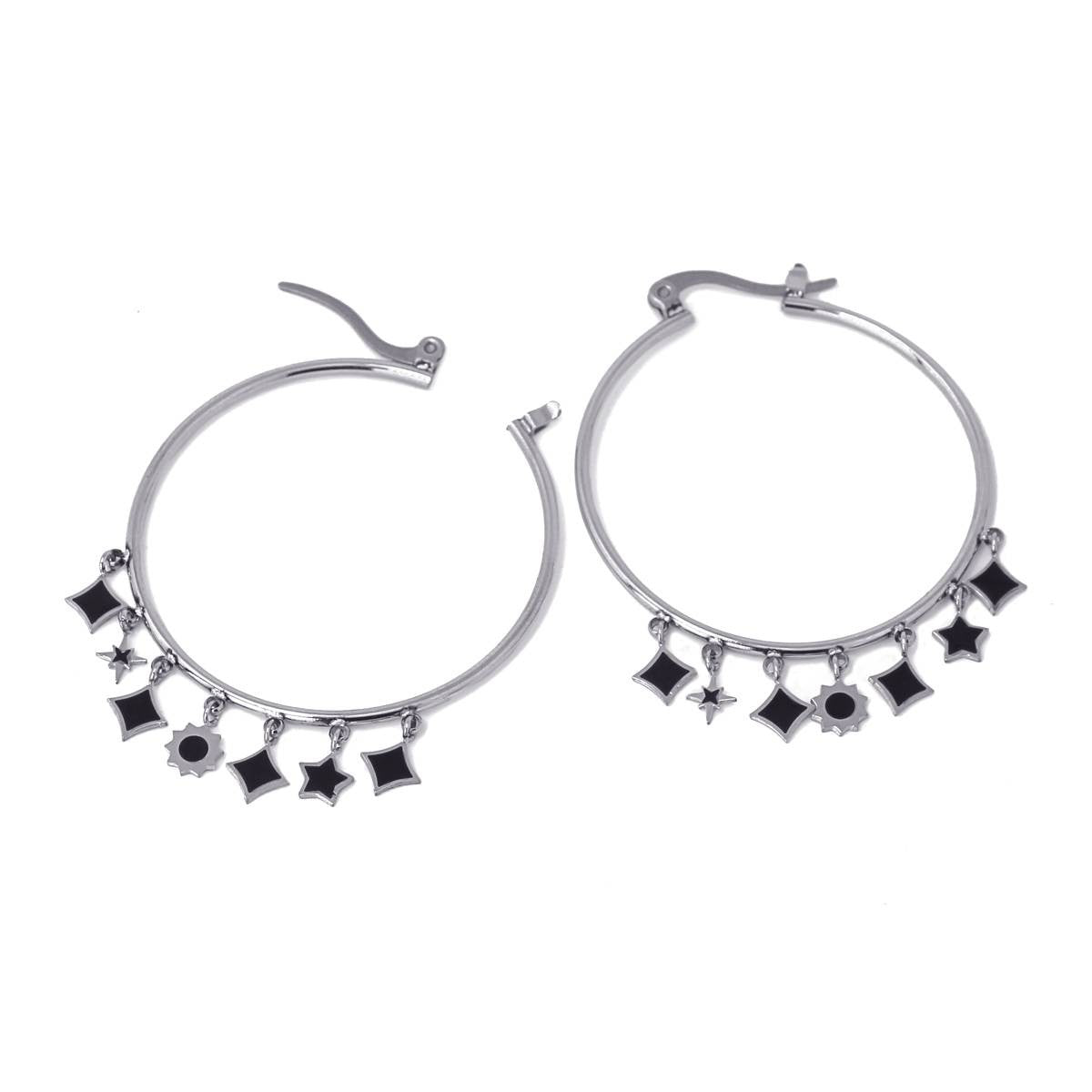 pendientes aros acero abalorios anartxy