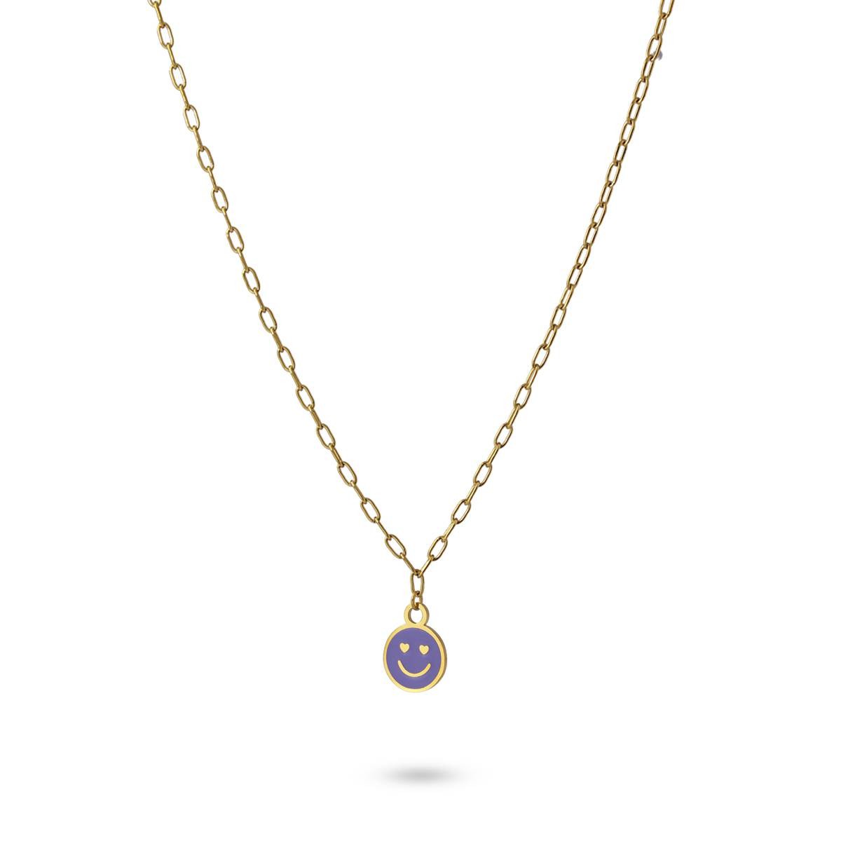 Collar smile acero dorado violeta 2