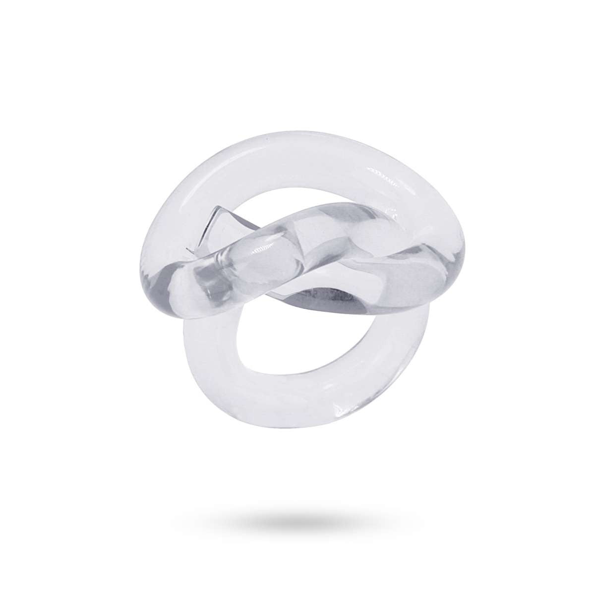 anillo maxi nudo plastico reciclado anartxy transparente