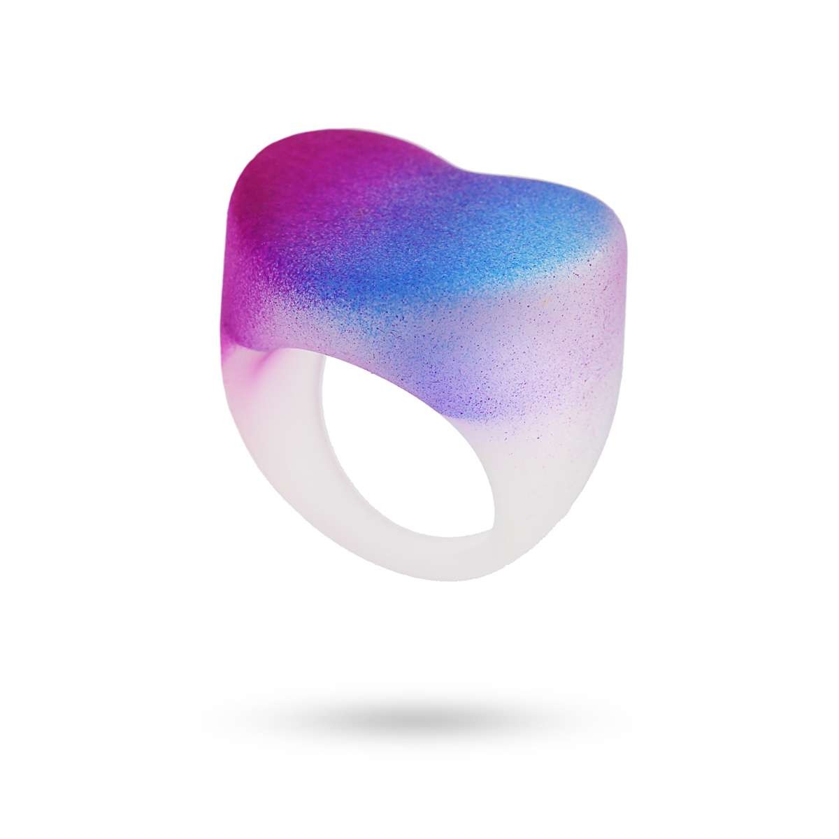 anillo maxi plastico reciclado color degradado helado corazón anartxy azul