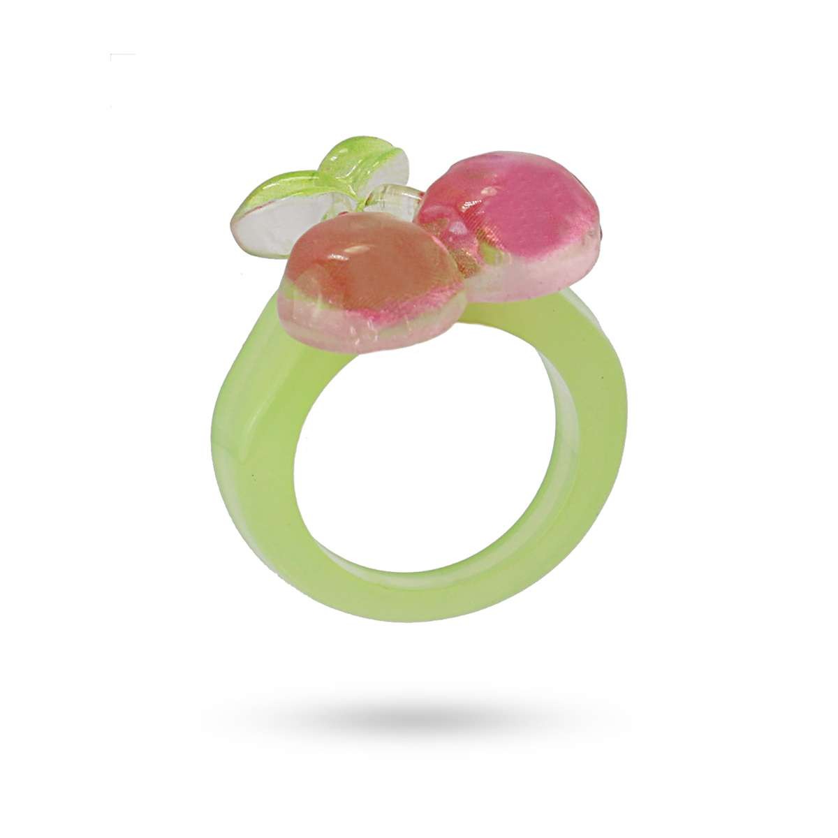 anillo plástico reciclado color frutas anartxy  cerezas