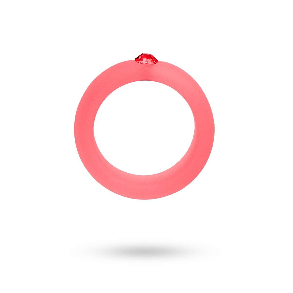 anillo plástico reciclado efecto esmerilado circonita color anartxy  rojo