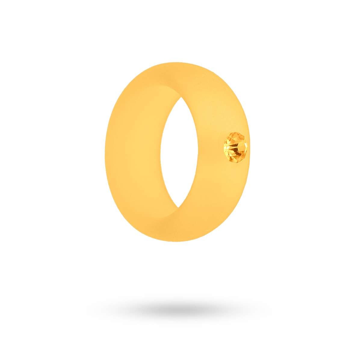 anillo plástico reciclado efecto esmerilado circonita color amarillo