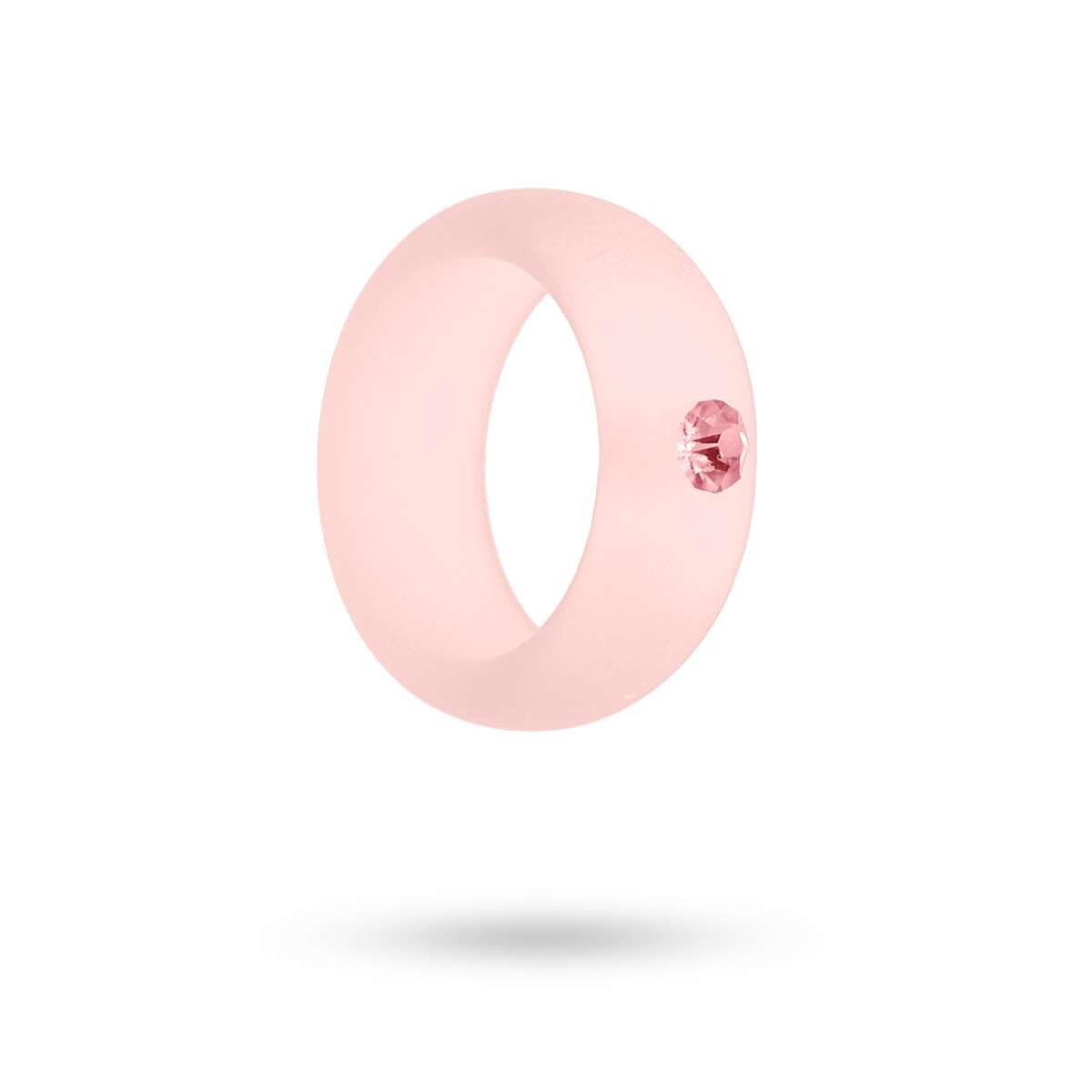 anillo plástico reciclado efecto esmerilado circonita color  rosa