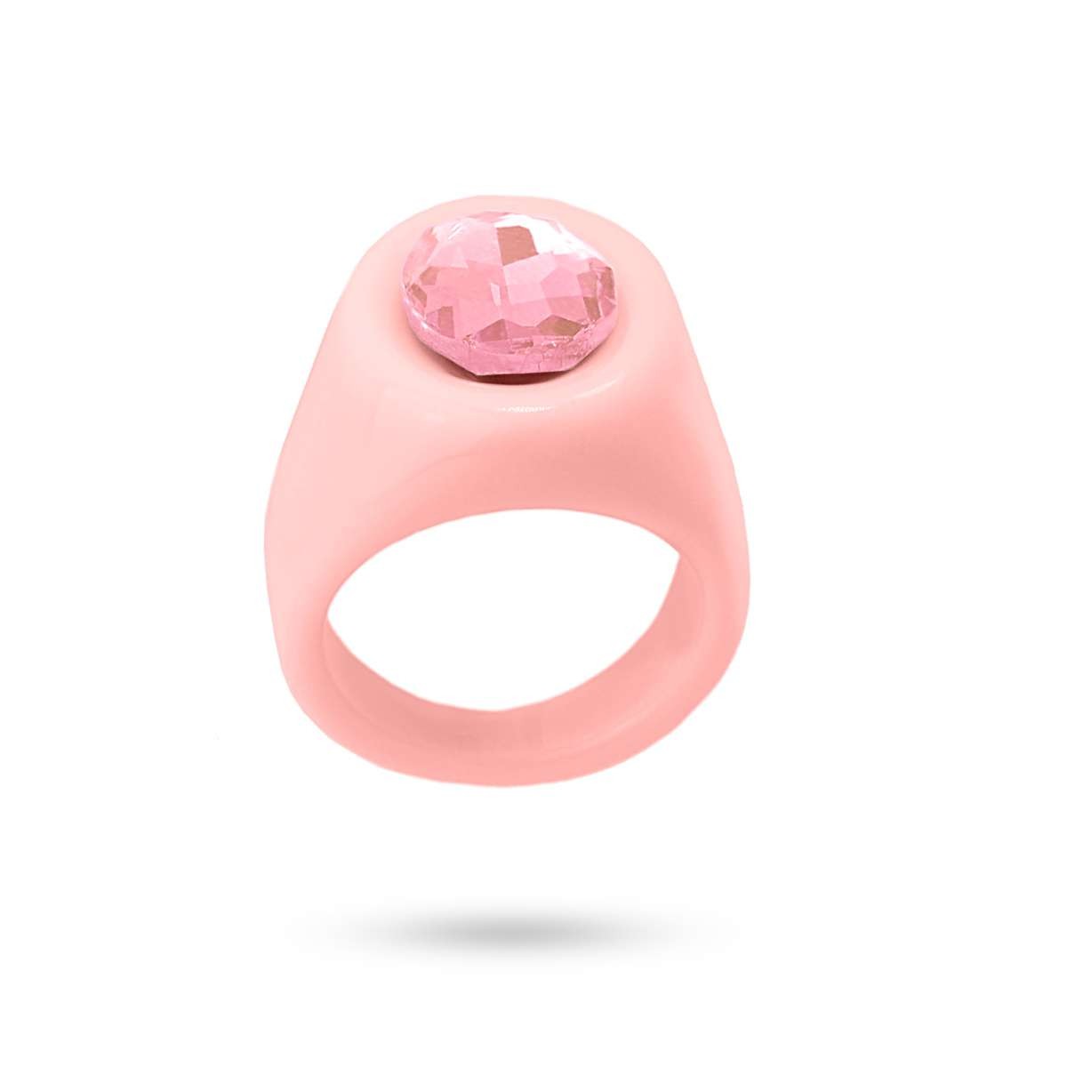 anillo plástico reciclado piedra brillante acrílico anartxy rosa
