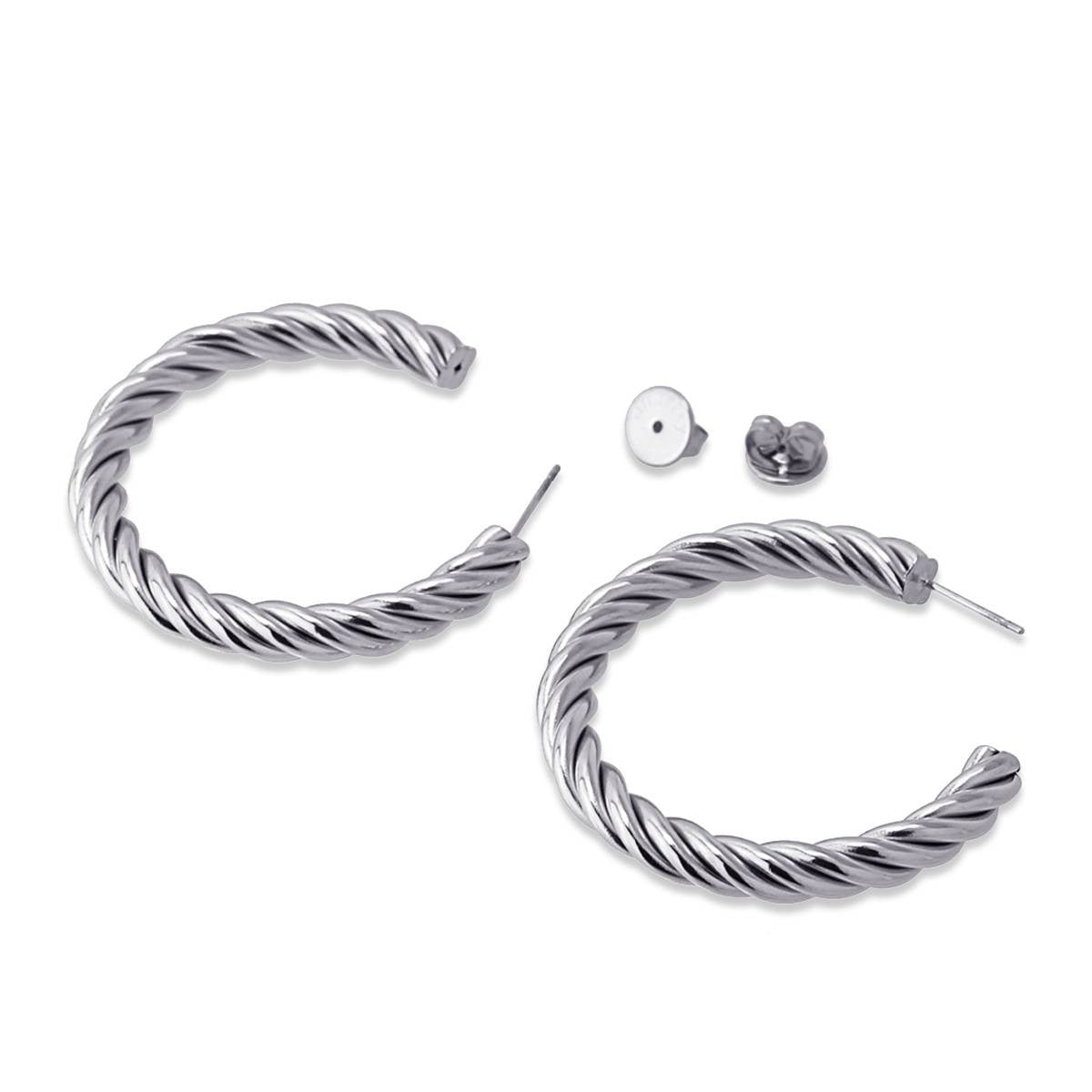 pendientes aros grandes soga acero quirúrgico anartxy