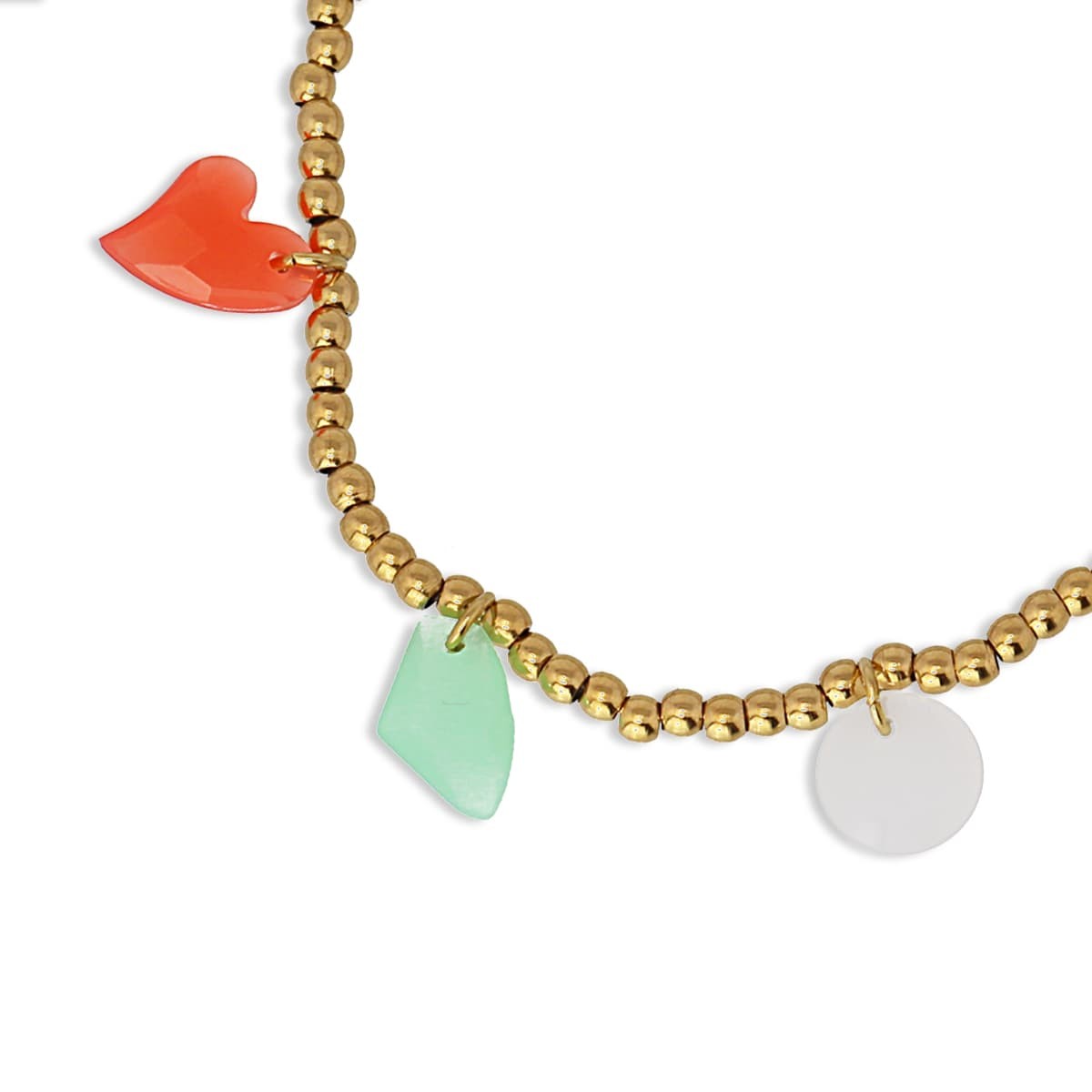 pulsera elástica cuentas bolitas acero quirúrgico  abalorios color anartxy