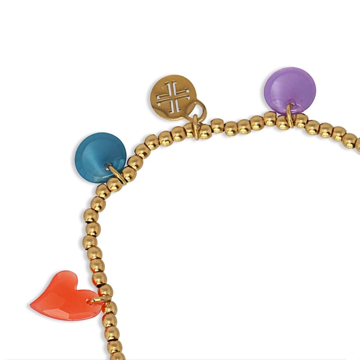 pulsera elástica cuentas bolitas acero quirúrgico abalorios color