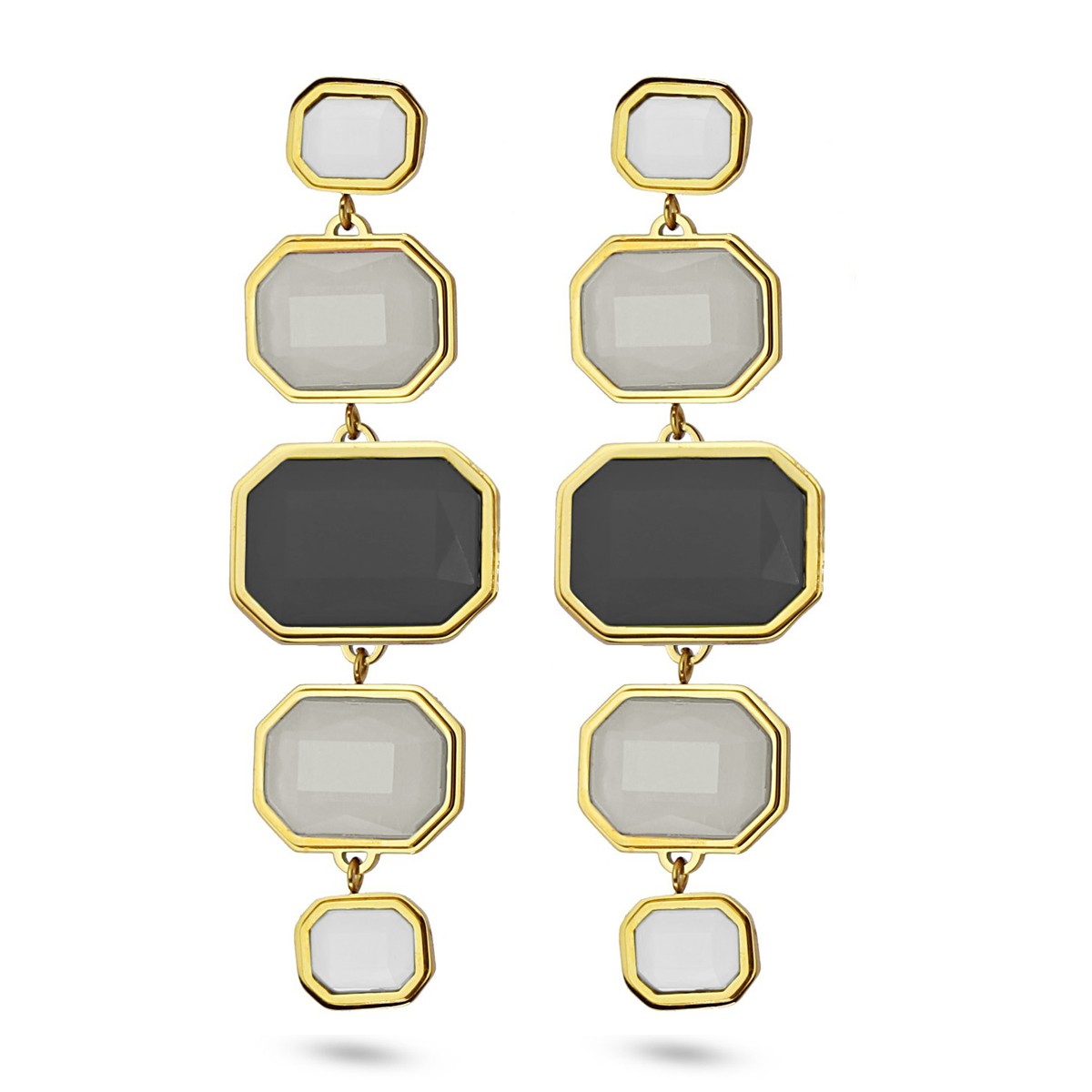 pendientes largos piedra cristal color