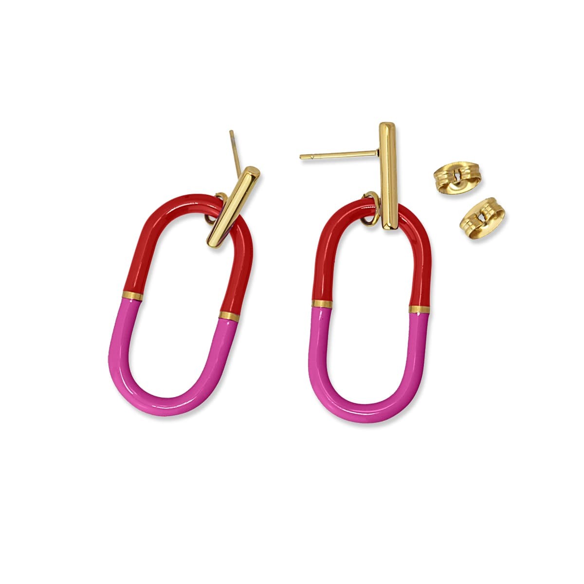 Pendientes esmaltados bicolor CPE144 Anartxy