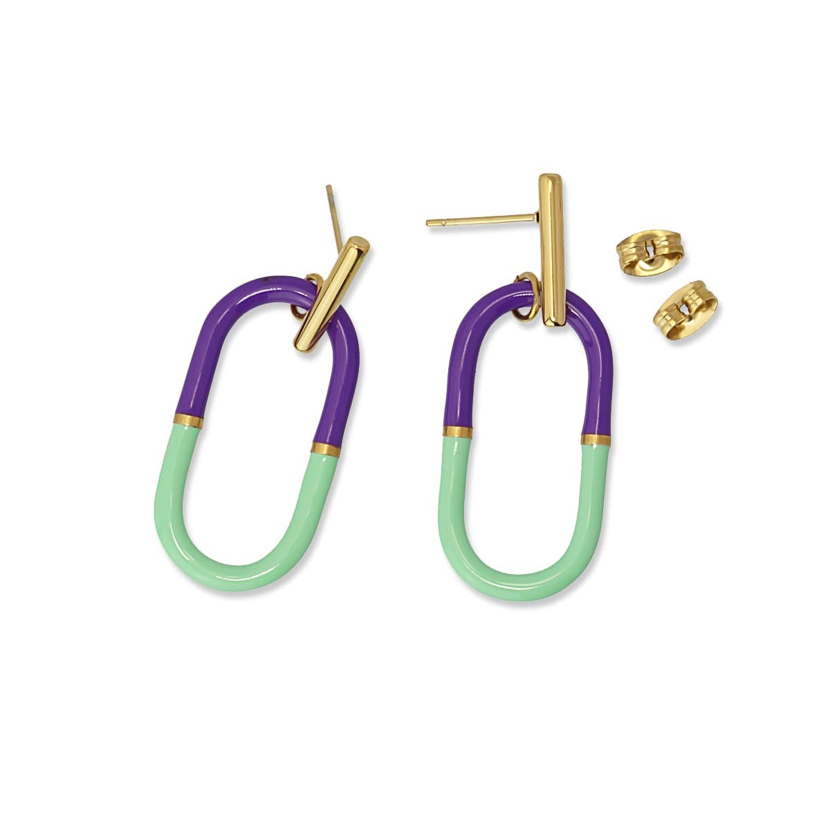 Pendientes esmaltados bicolor CPE144 Anartxy