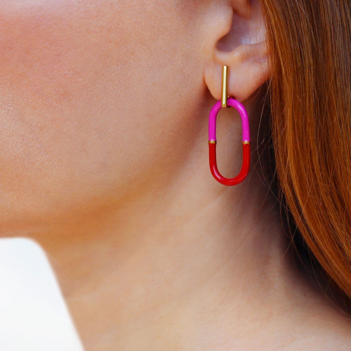 Pendientes esmaltados bicolor CPE144 Anartxy
