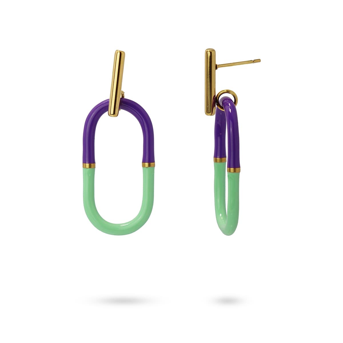 Pendientes esmaltados bicolor CPE144 Azul Anartxy