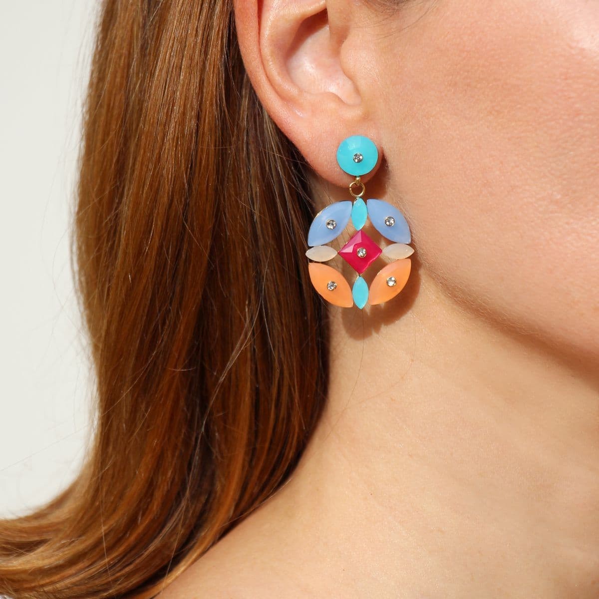 Pendientes piedras color