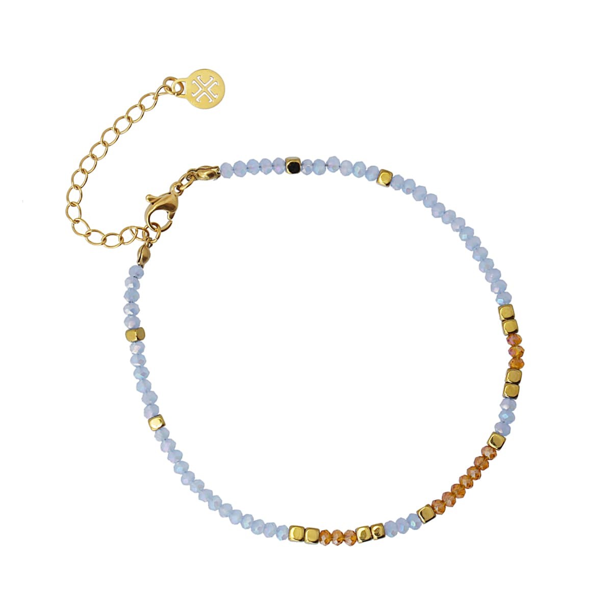 Tobillera cristal ATO224 acero dorado multicolor combinado anartxy mujer 6