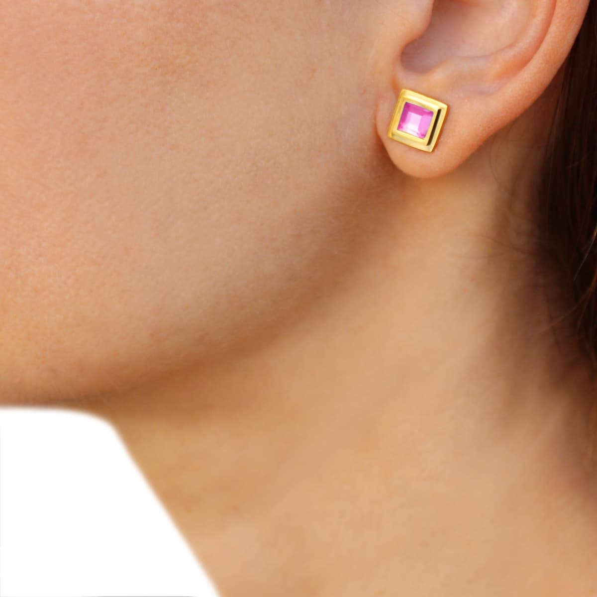 Pendientes piedras color CPE174 rosa