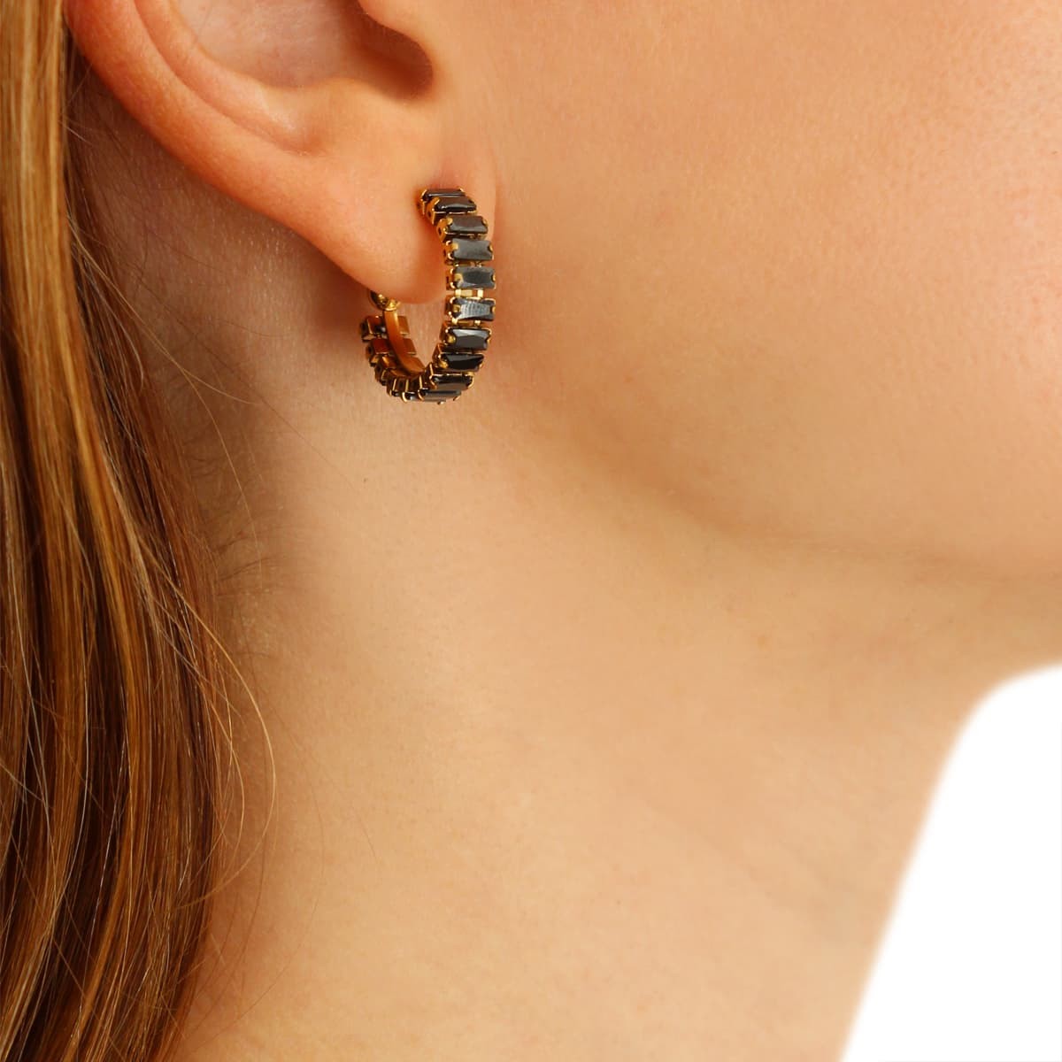 Aros circonitas CPE186 negro