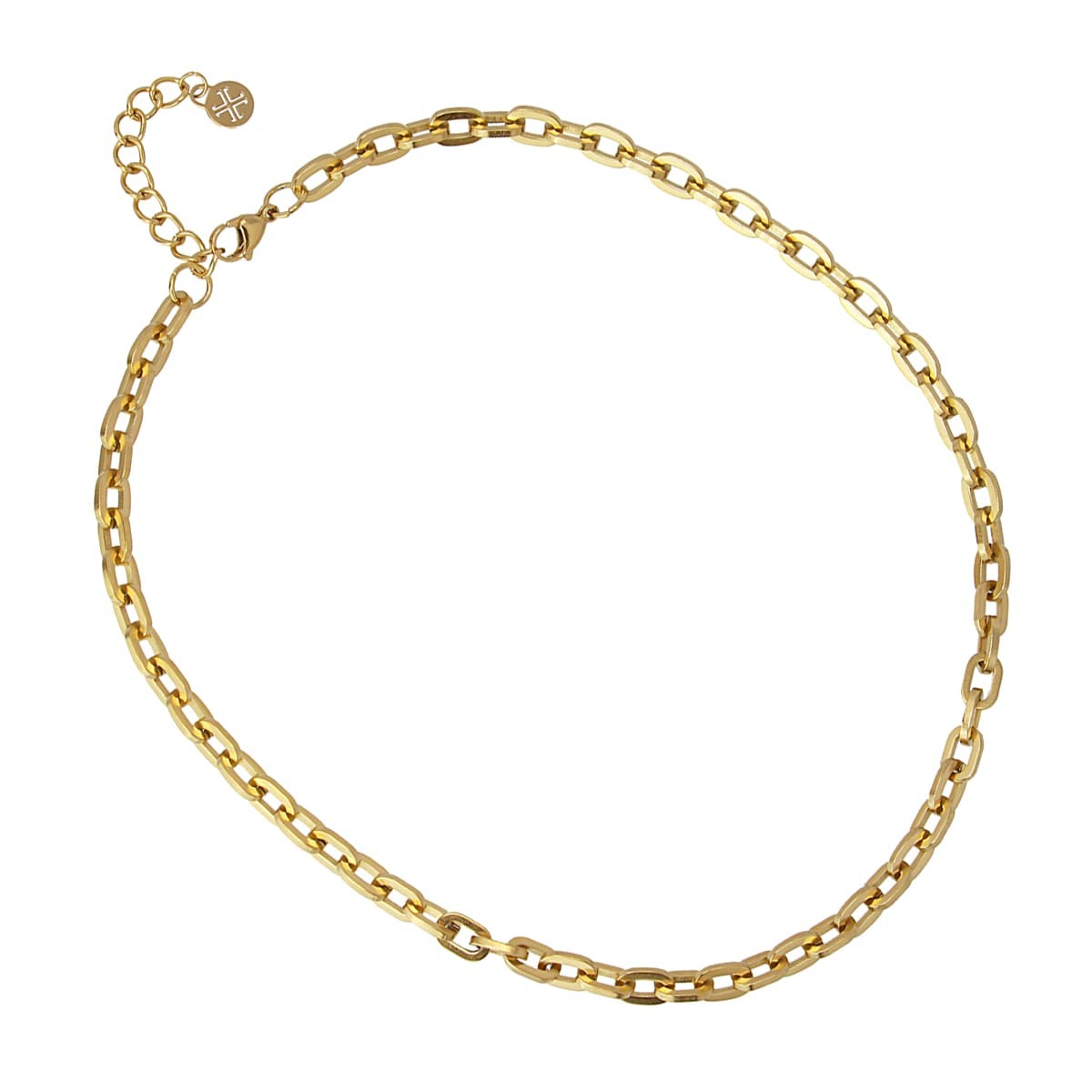 collar acero eslabones hombre oro