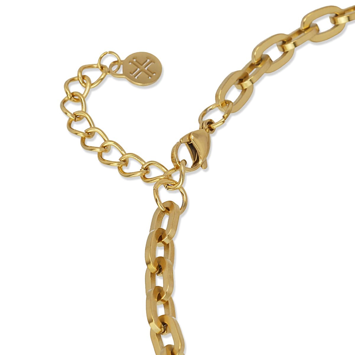 collar acero eslabones hombre dorado