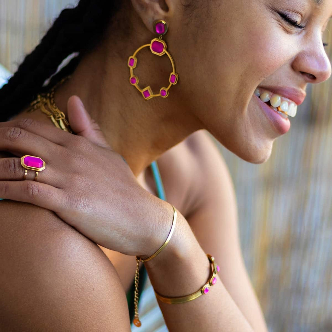 Pendientes Abelia Rosa Anartxy