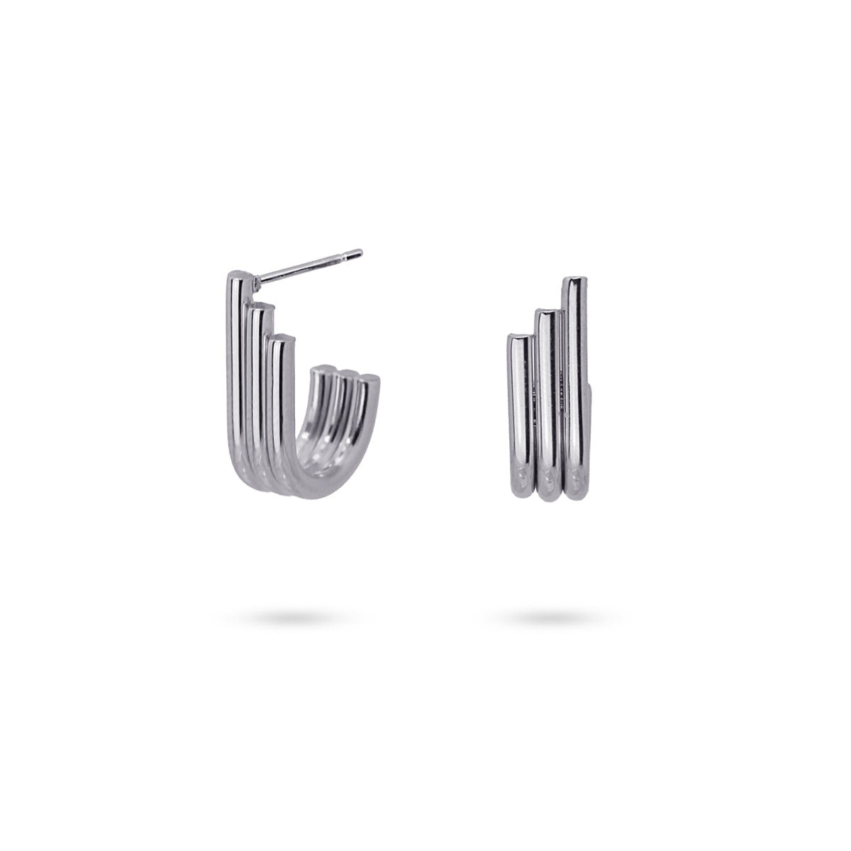 Aros tres líneas CPE227  minimalistas plata anartxy