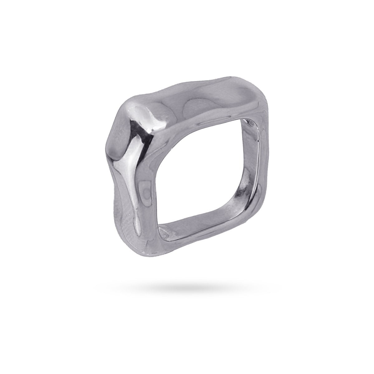 Anillo Cuadrado Plateado Anartxy