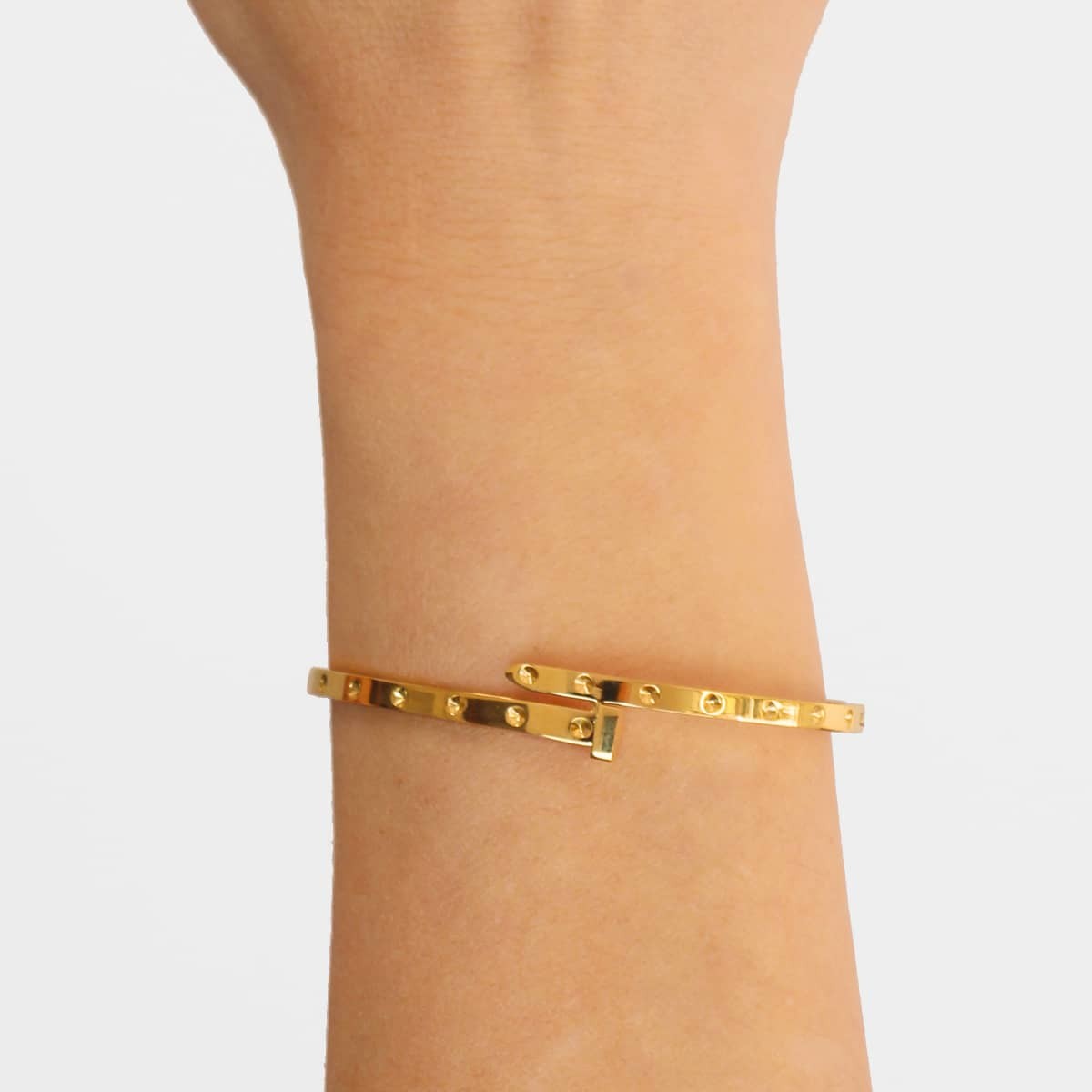 Pulsera clavo BPU654 dorado anartxy plateado acero