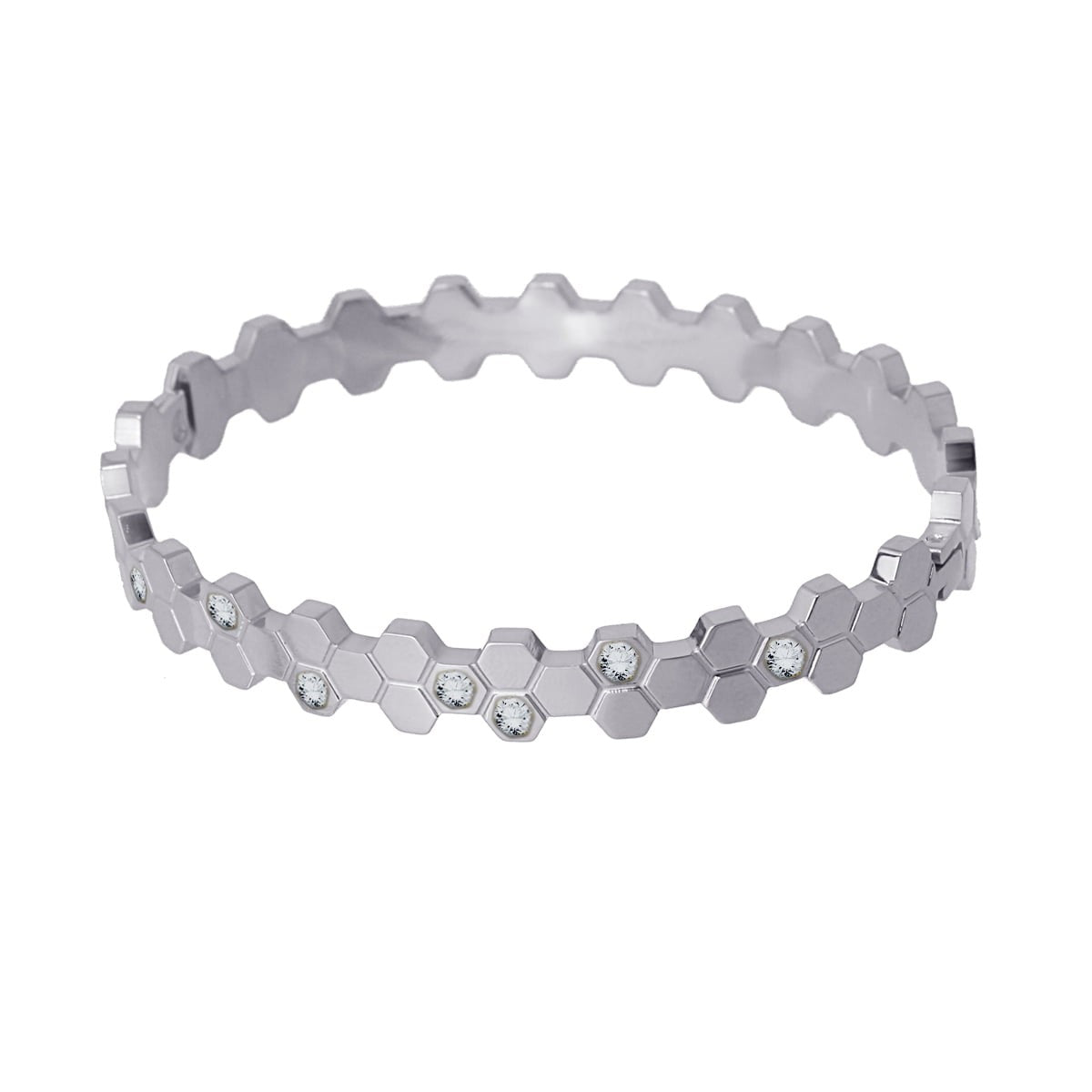 Pulsera panal BPU652 plateado acero