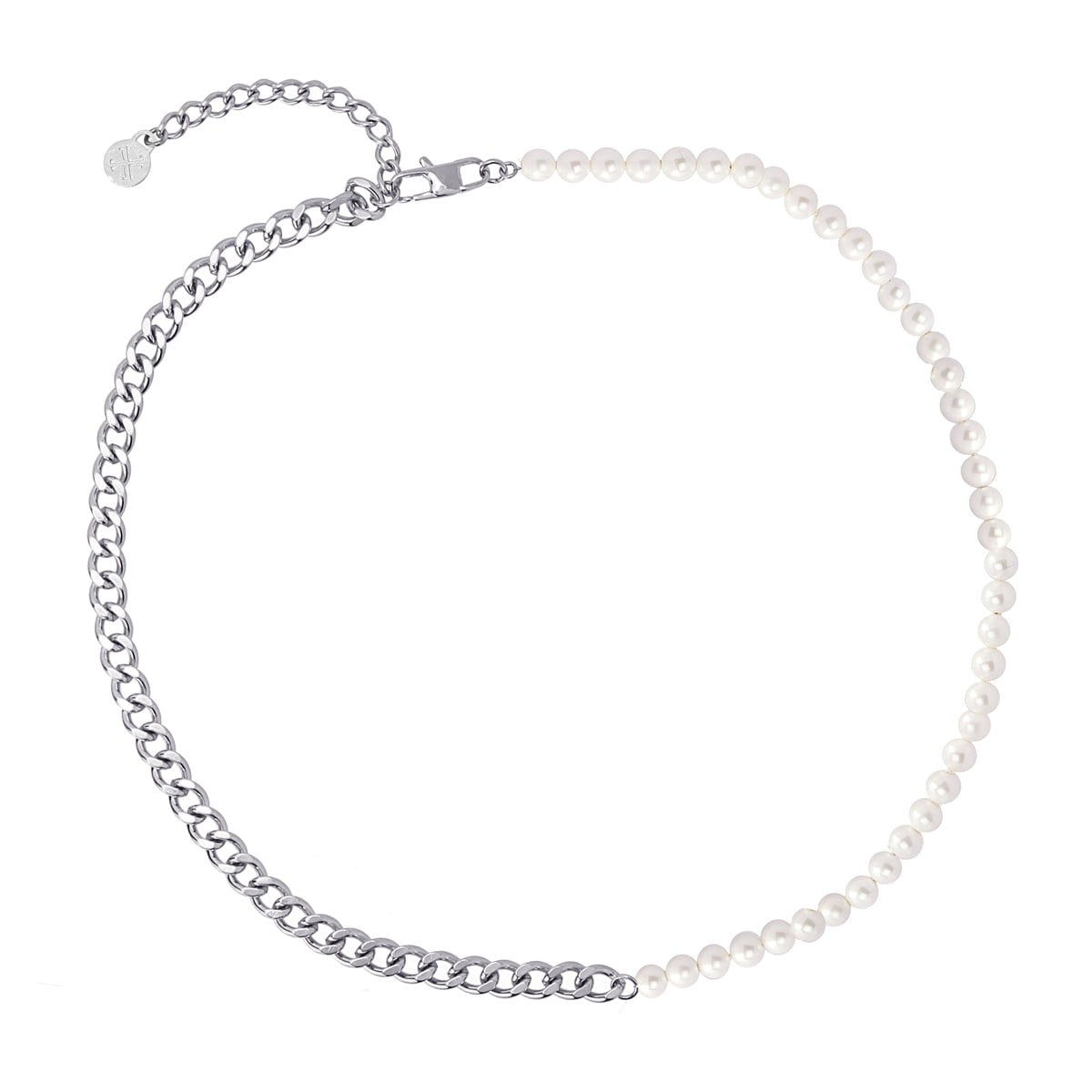 Collar perlas BCO481 anartxy plateado 2