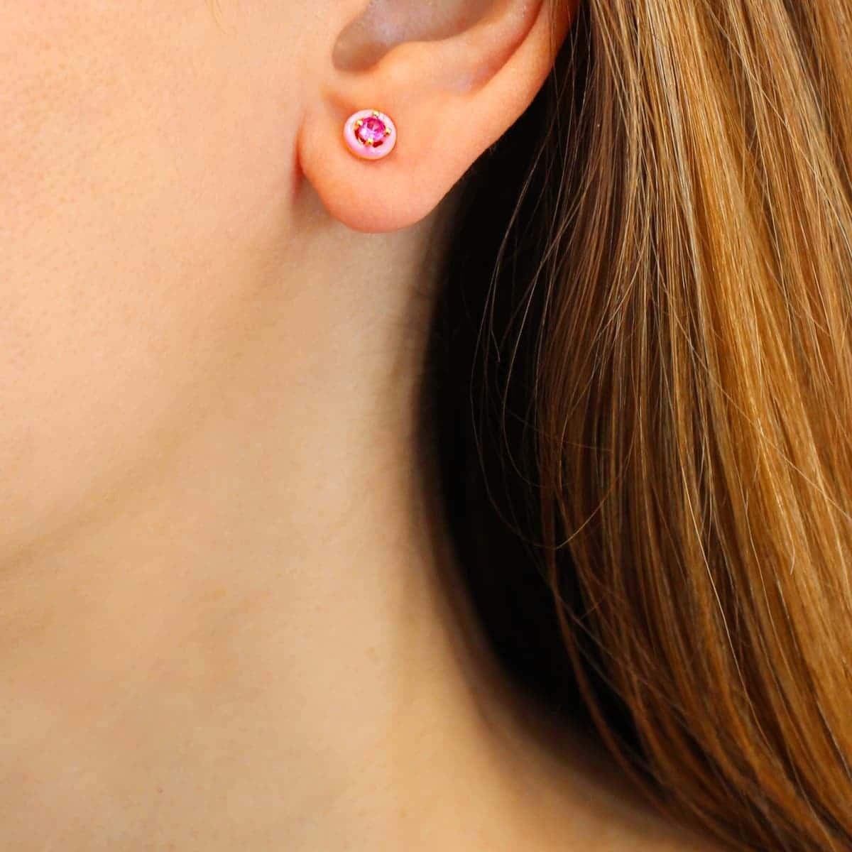 Pendientes esmalte y circonita CPE190 anartxy