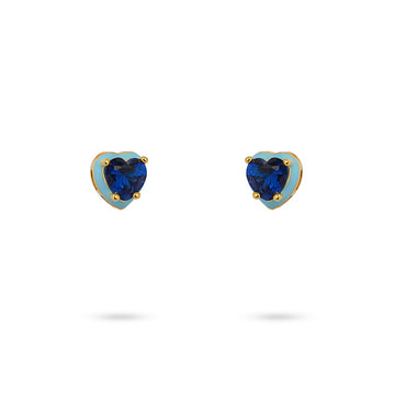 Pendientes esmalte y circonita CPE191 Azul Anartxy