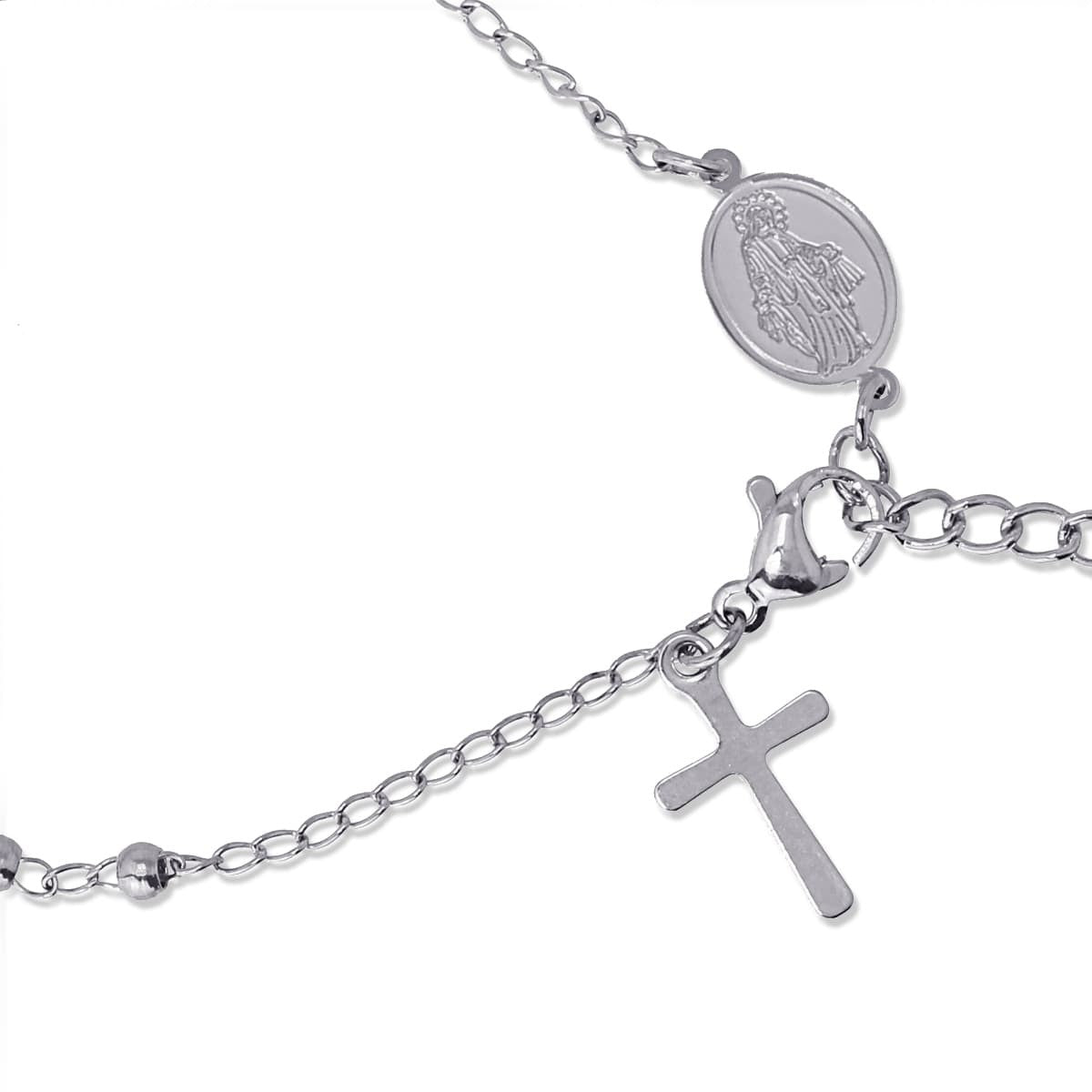 Pulsera Rosario Plateado Anartxy