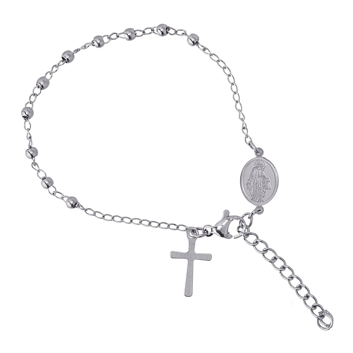 Pulsera Rosario Plateado Anartxy