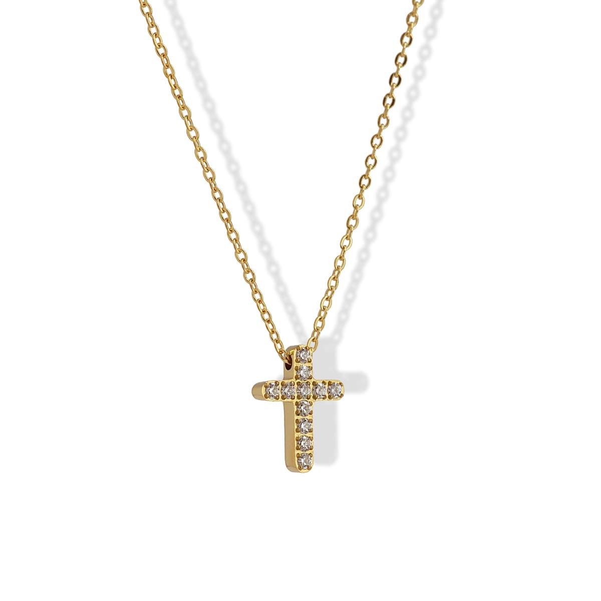 Collar Cruz Circonitas Dorado Anartxy