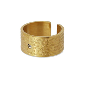 Anillo Versículo 14 7 Dorado Anartxy