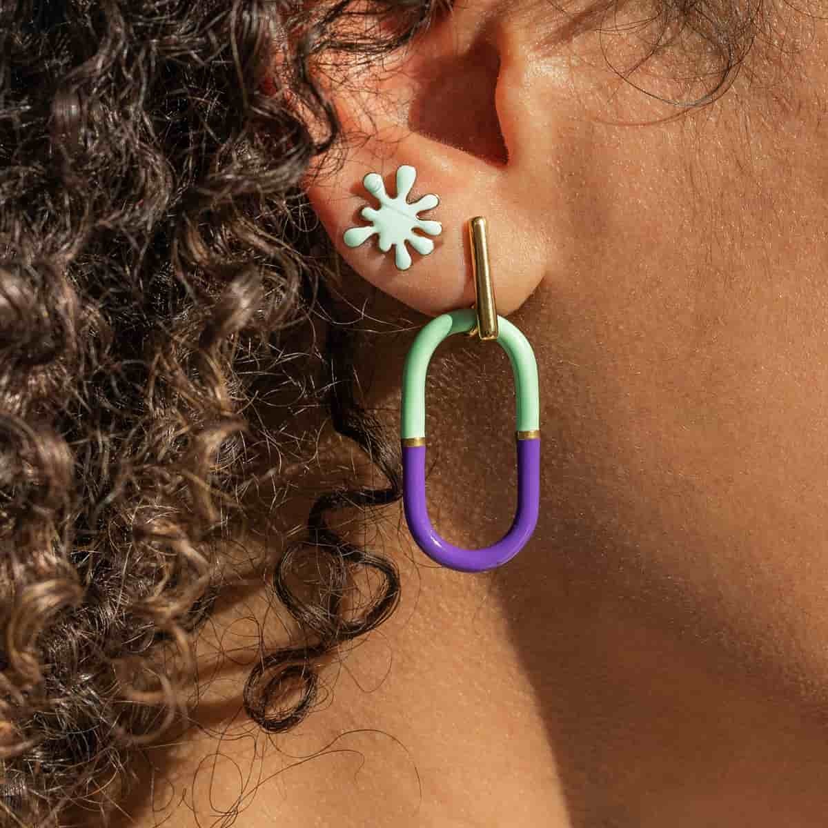 Pendientes esmaltados bicolor CPE144at