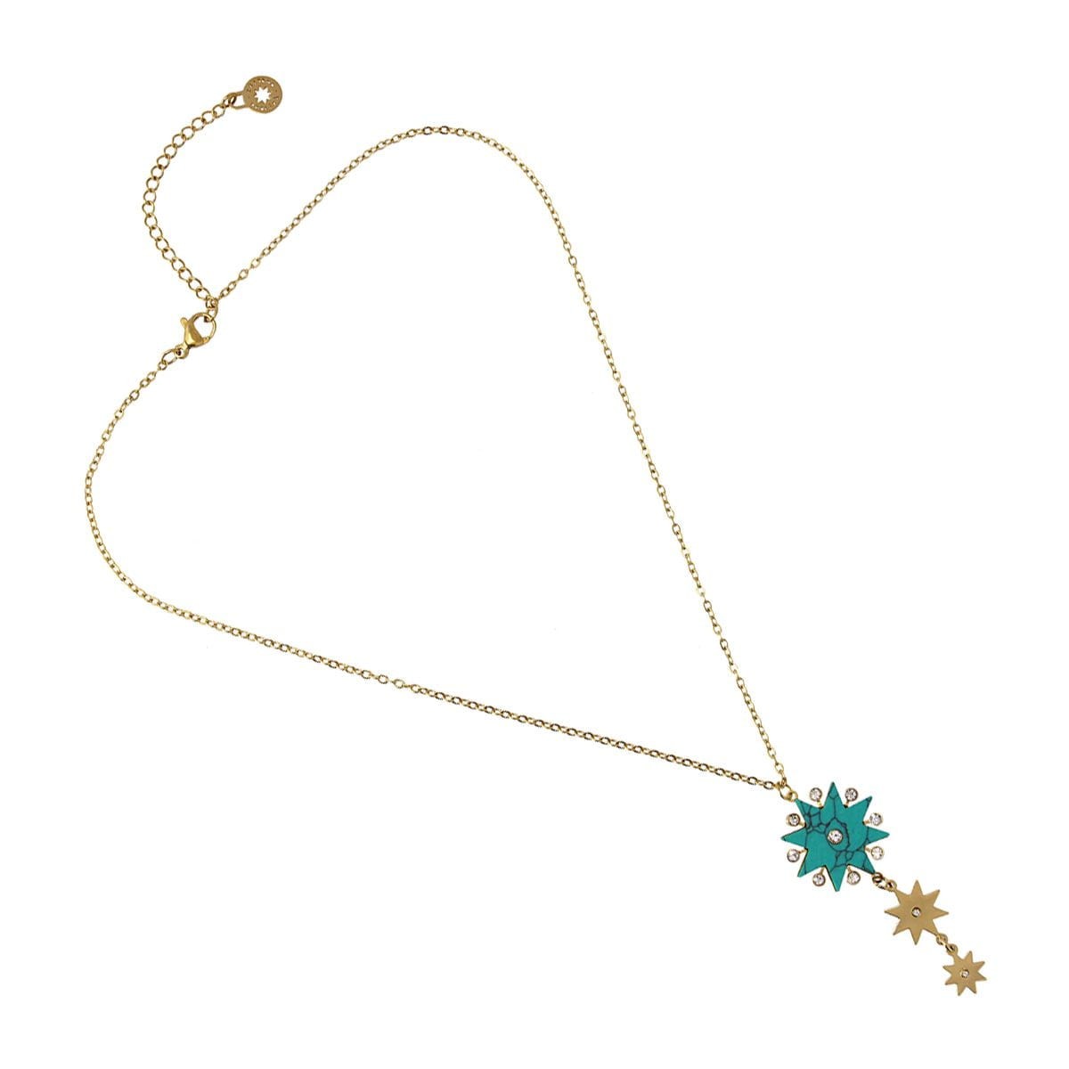 Collar estrella piedra cadena fina