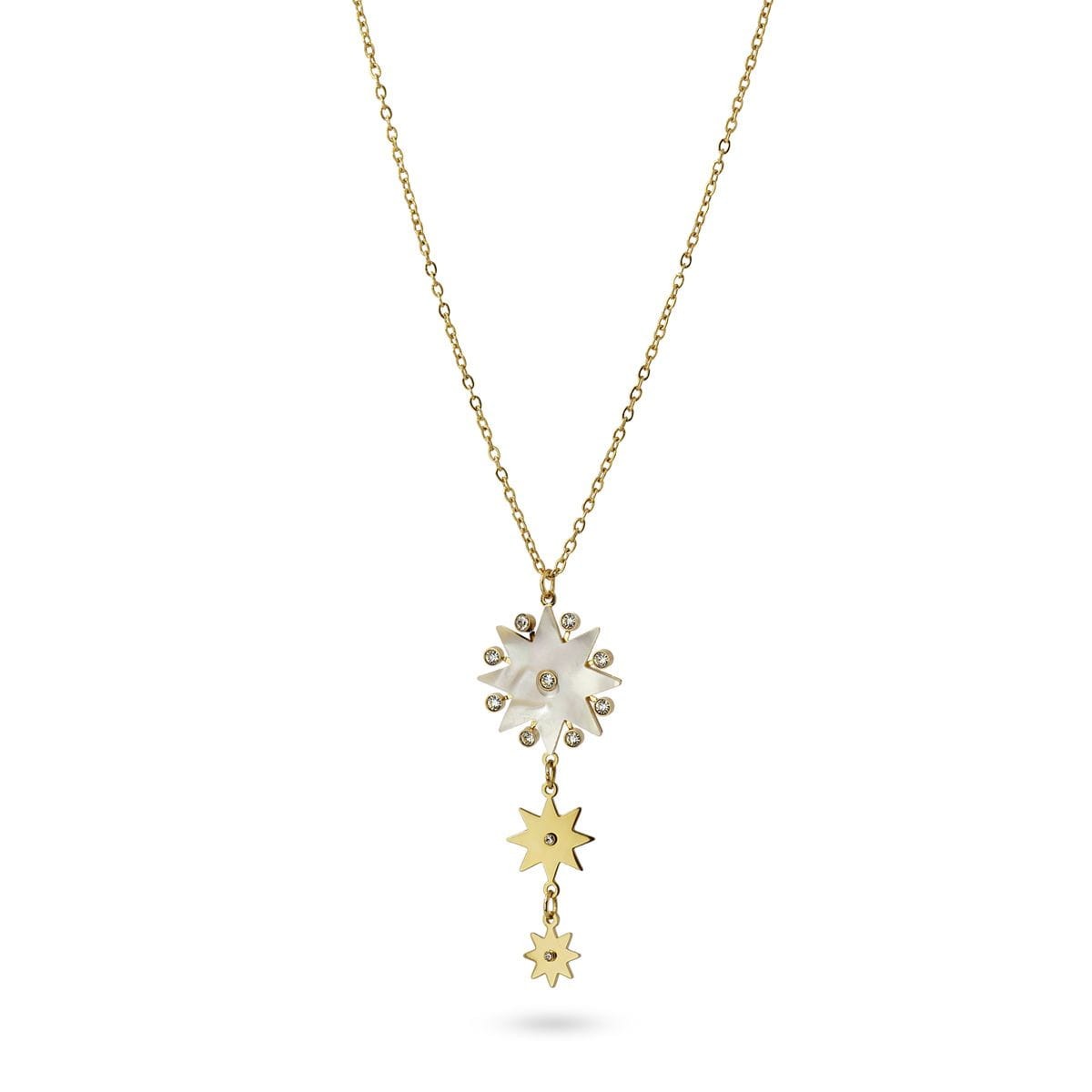 Collar estrella piedra blanco