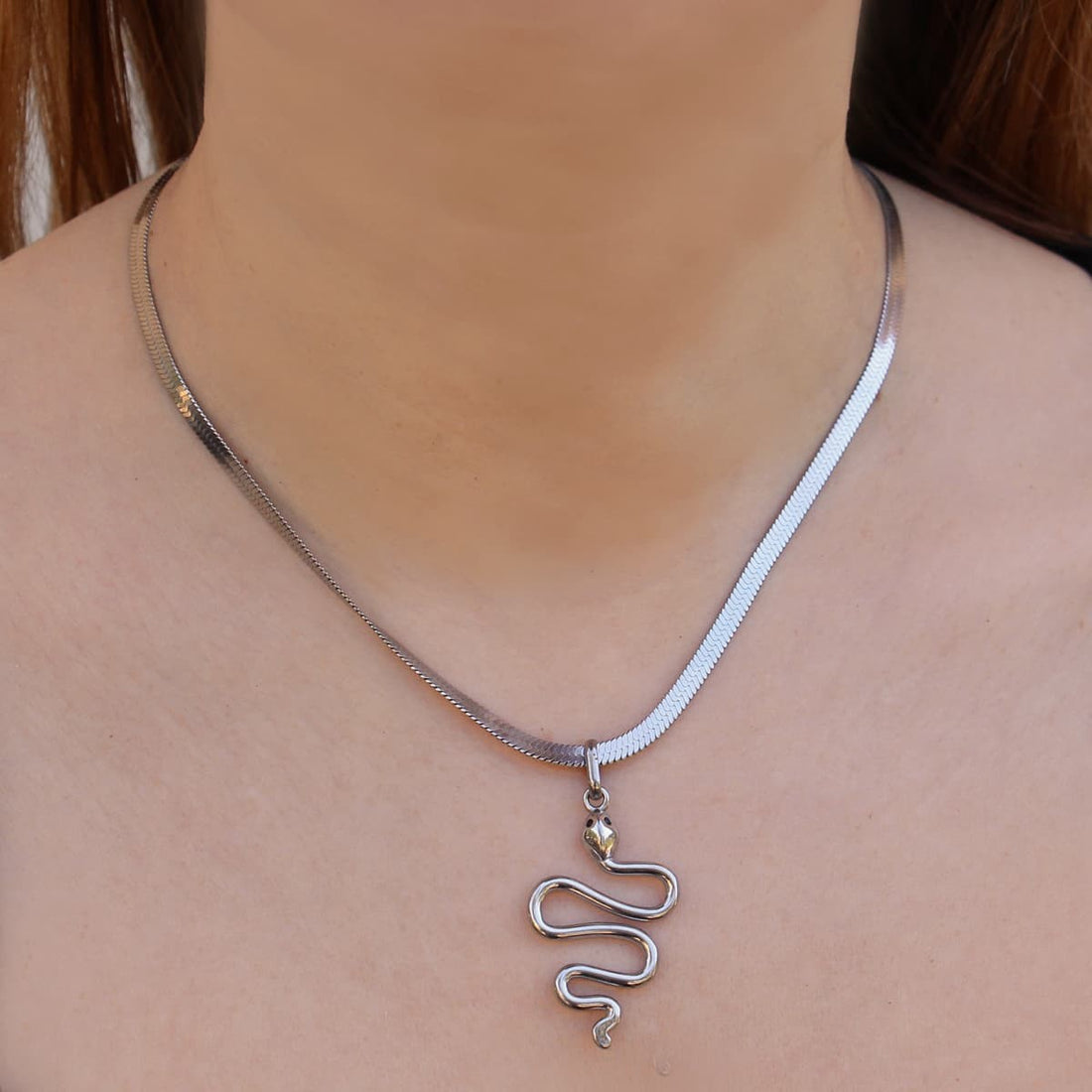 Collar Pitón Plateado Anartxy