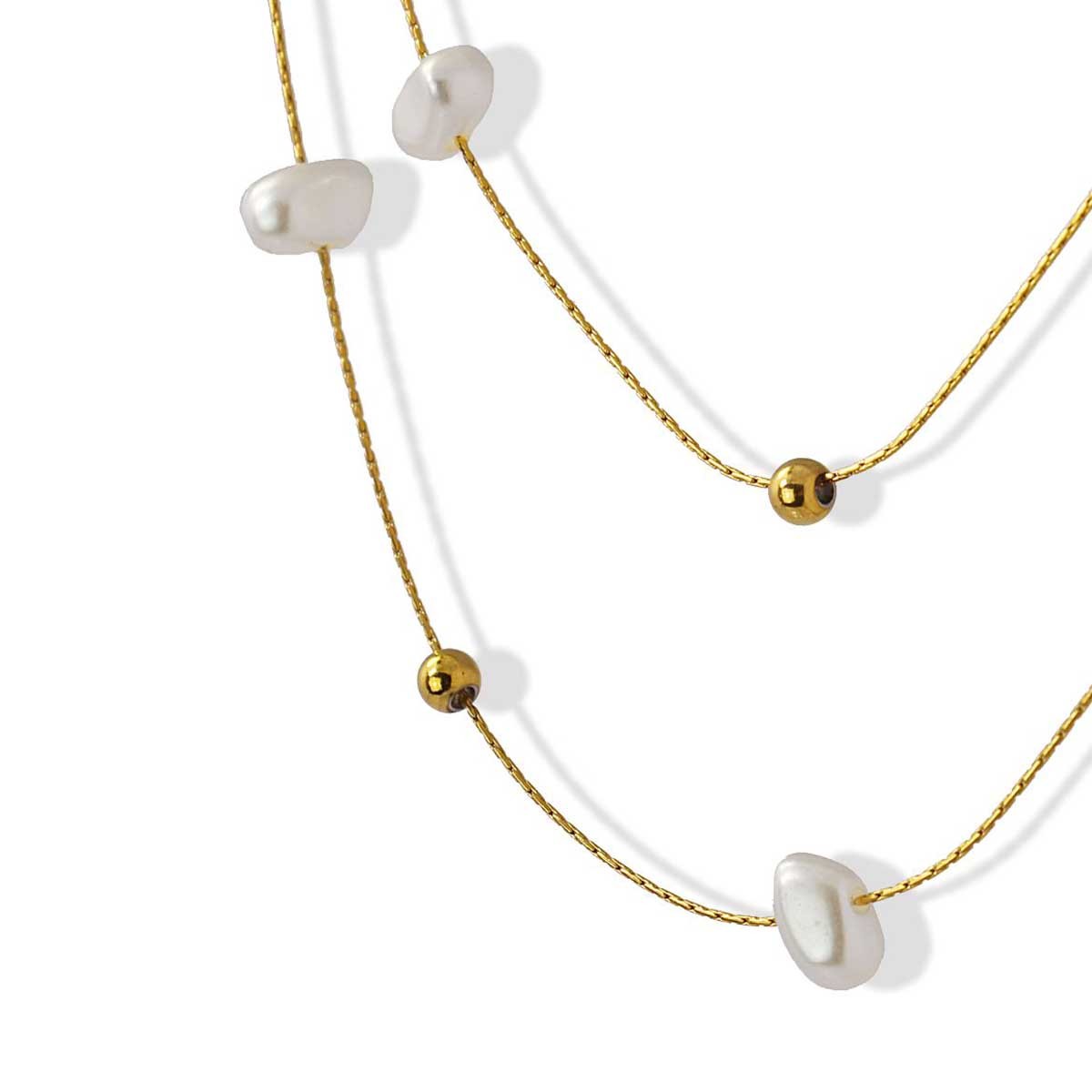 Collar perla BCO594 dorado