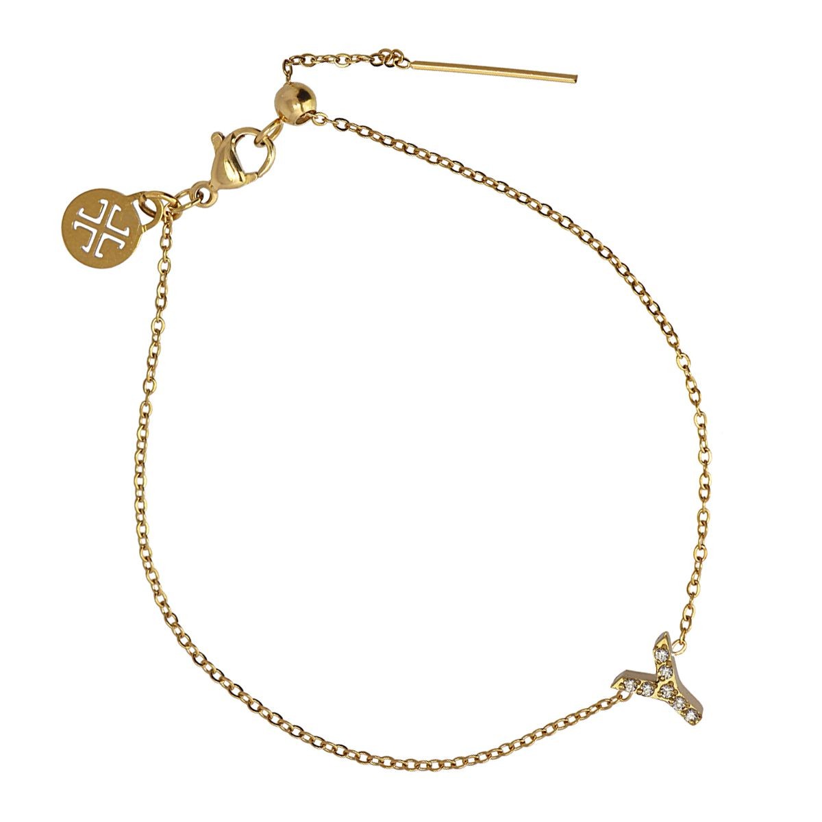 Pulsera Letra Dorado Y Anartxy