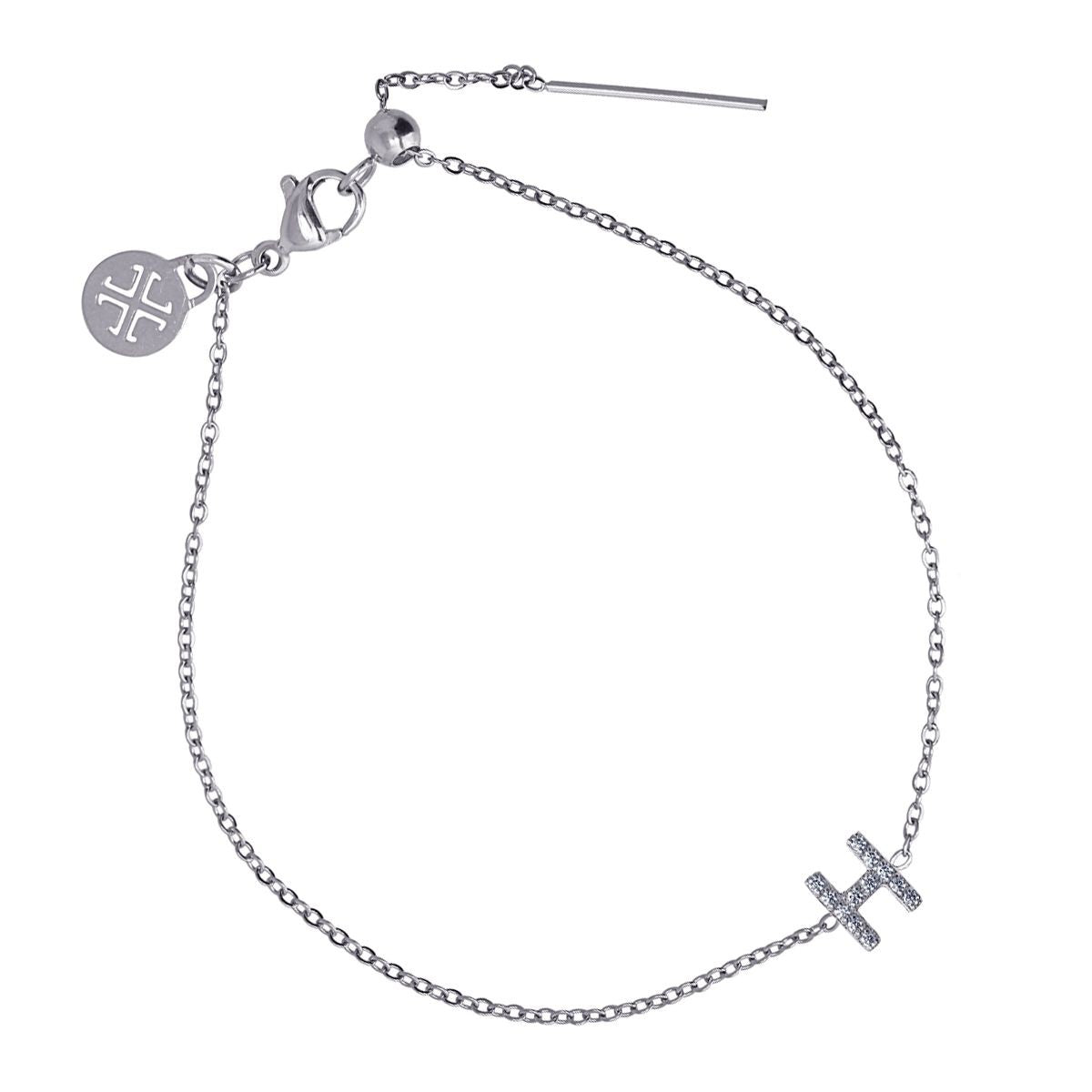 Pulsera Letra Plateado H Anartxy