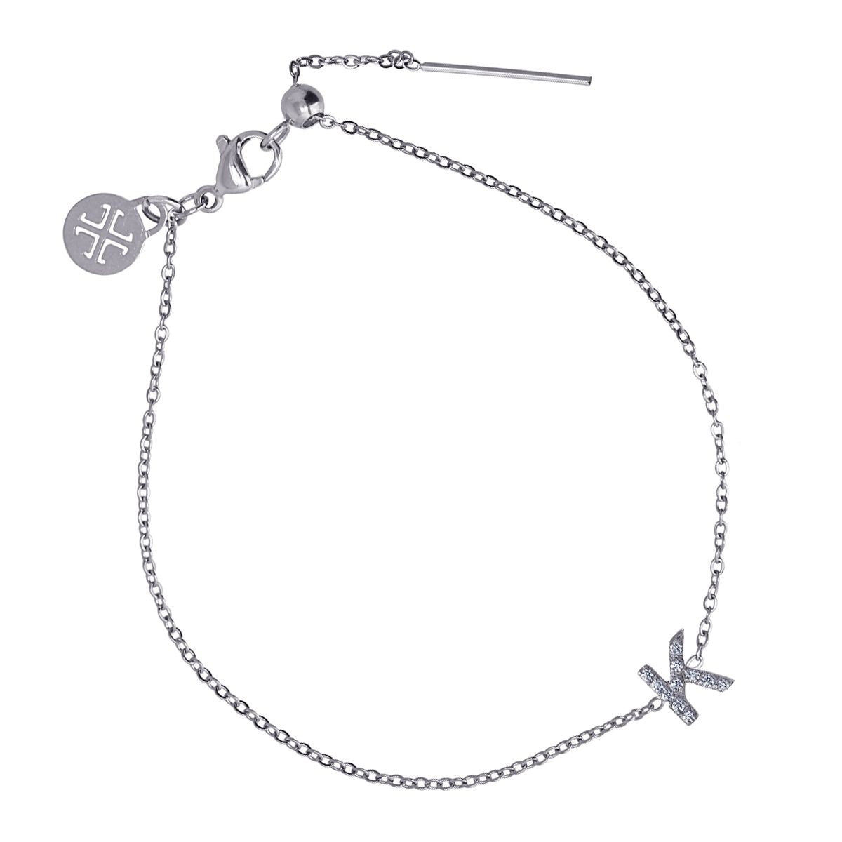 Pulsera Letra Plateado K Anartxy