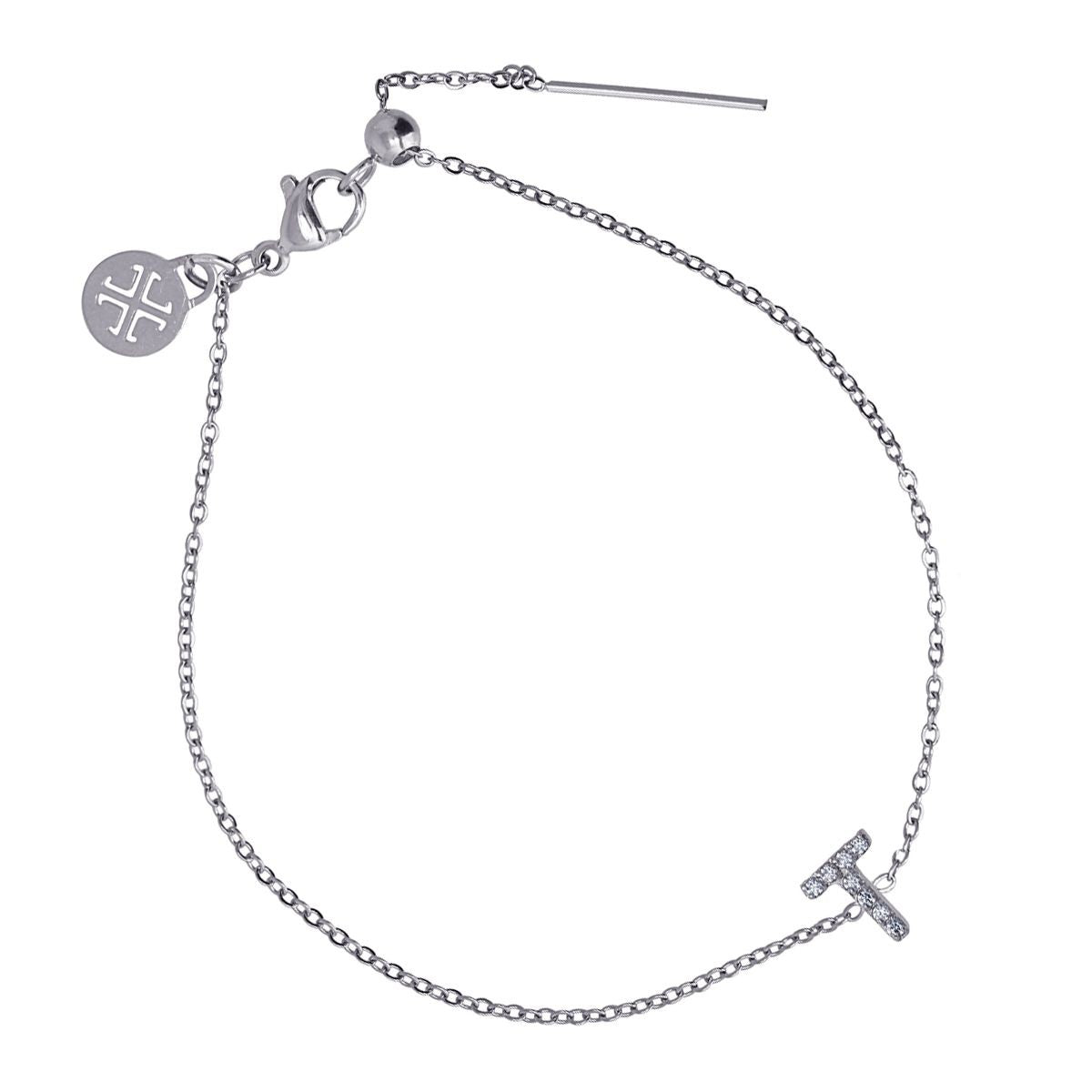 Pulsera Letra Plateado T Anartxy