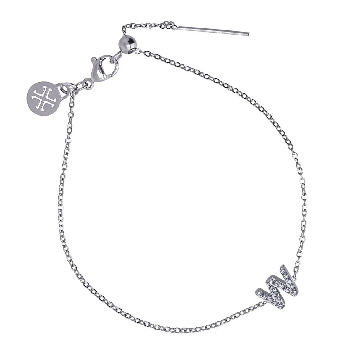 Pulsera Letra Plateado W Anartxy