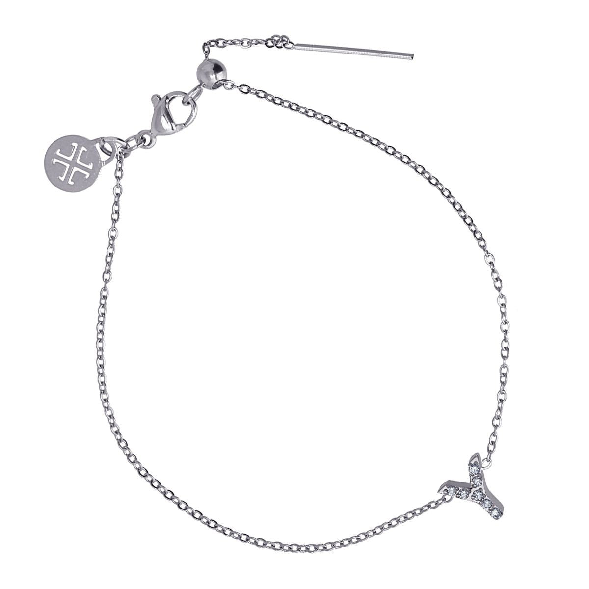 Pulsera Letra Plateado Y Anartxy