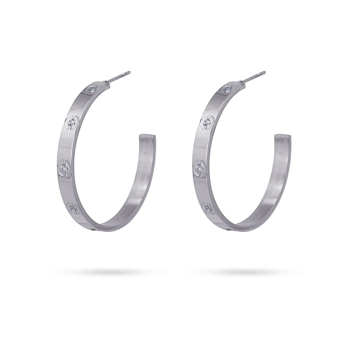 Pendientes circonitas CPE300 acero